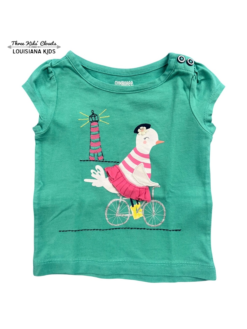 Gymboree 6-12m Bird Bicycle Lighthouse Graphic Tee Shirt